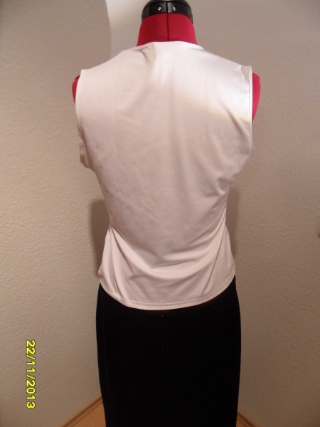 weißes Tanktop mit Glitzerstern von Hennes Gr. L, schick, H&M 