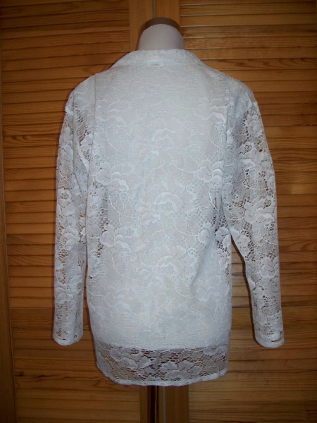VINTAGE// Weiße Spitzenbluse/ weißer Spitzenblazer (Boho) NEU