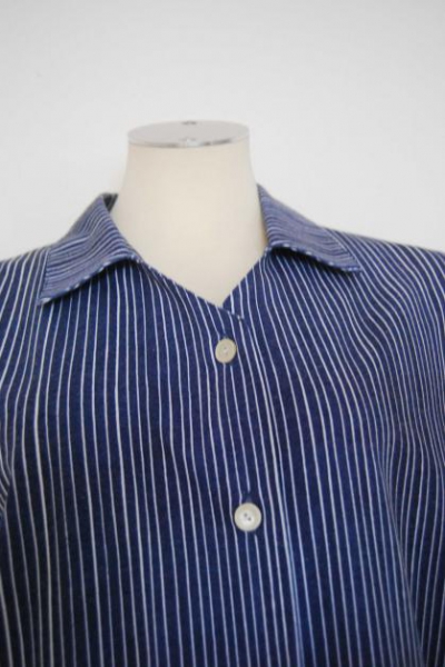 Marine Gestriefte Bluse Oberteil Trendi