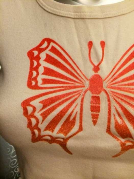 Top Bauchfrei Schmetterling Gr. 146/152 +