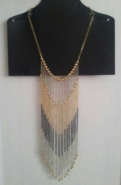 Kette Statement gold silber grau
