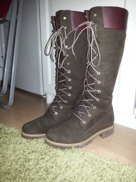 Timberland: Winterstiefel, Echtleder, braun