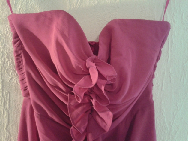 gerafftes pinkes Abendballkleid, Abiball, Brautjungfer