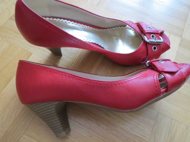 Schuhe,Peeptoe, Gr.37, rot