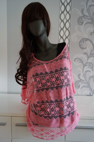 Rosa Spitzen Oberteil M L XL 38 40 42 oder auch als Oversize