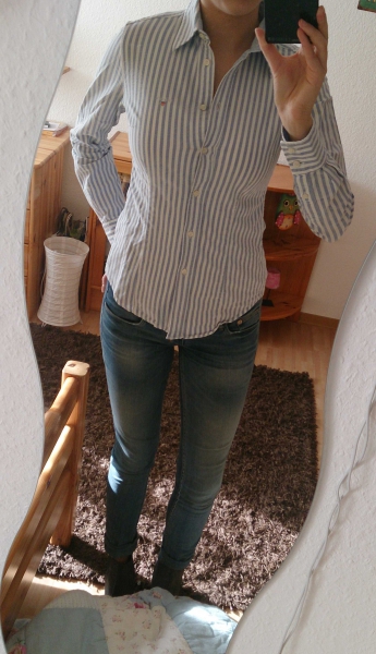 GANT Bluse Blau-Weiß gestreift