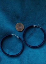 Stoffüberzogene Creolen blau maritim