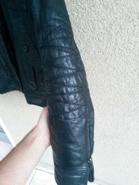 Schwarze Lederjacke (echtes Leder!) Größe S / WE