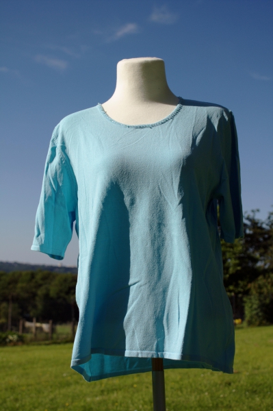 T-Shirt Delmod türkis gerade bequem Perlen Pailletten 