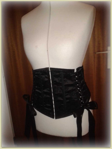*Neu* Unterbrust Corsage Schleifchen Schwarz Dark Ages Gothic