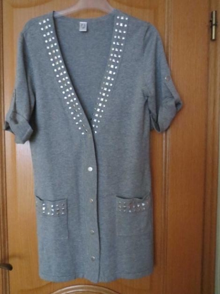 Strickjacke(lang), NEU,grau