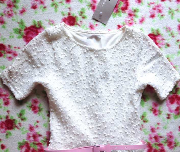 Kleid Orsay *neu* weiß winter Taille Gürtel rosa pink Schleife blogger trend Top Winterkleid boho