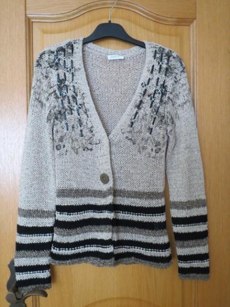 Strickjacke,beige-braun,neu,Langarm