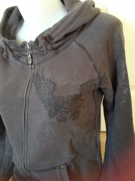 Edc by Esprit Sweatshirtjacke Grau mit Aufdruck Gr M