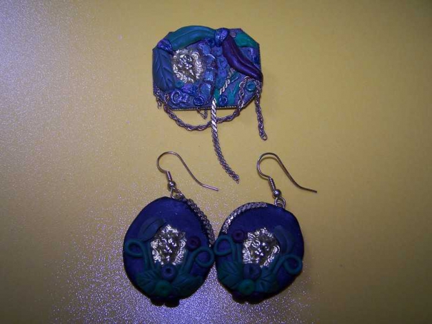 DIY, Brosche+Ohrhänger, Fimo