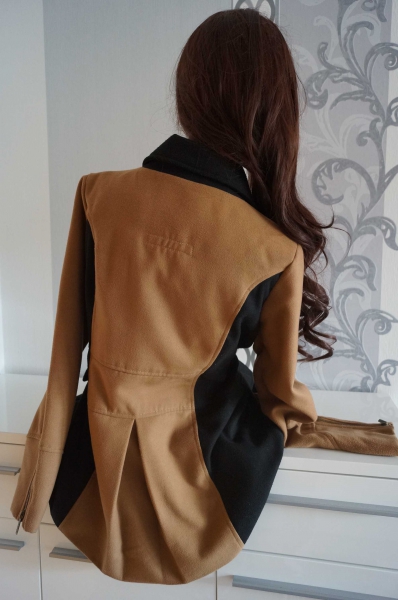 Eleganter Mantel schwarz braun Herbst Winter 14 40 42 XL