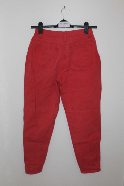 -- 90s Momjeans-- Momjeans High Waist in Rot-Koralle Gr. 40