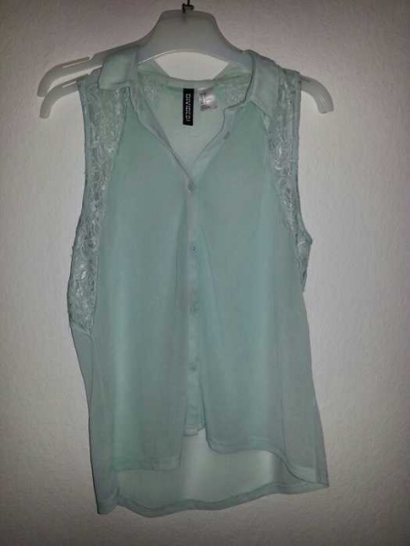 Mintfarbene Vokuhilabluse