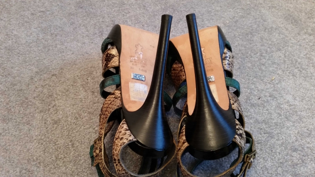 Buffalo Highheels grün kroko schwarz