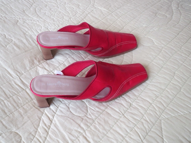 Schuhe/Pantoletten Mules,rot,6cm Absatz