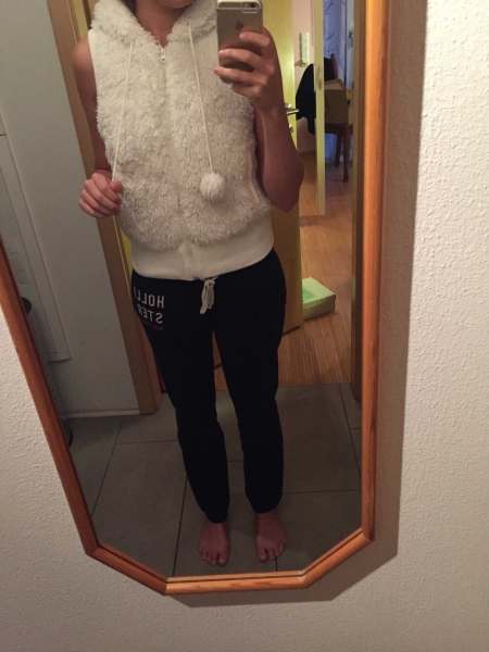 Teddybärweste in weiß