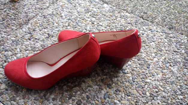 rote Keilabsatz Schuhe / Pumps von Graceland Gr. 39