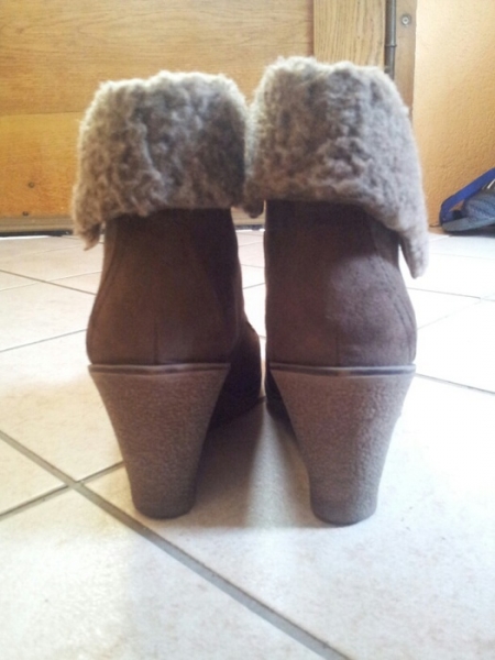 Schnürstiefel 37/38 mit Absatz Deichmann braun Fell