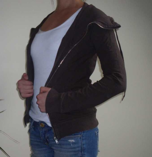 braune überziehjacke mit kragen