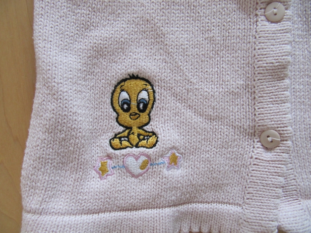 Süße Strickjacke Cardigan looney tunes Gr.86/92 Tweety