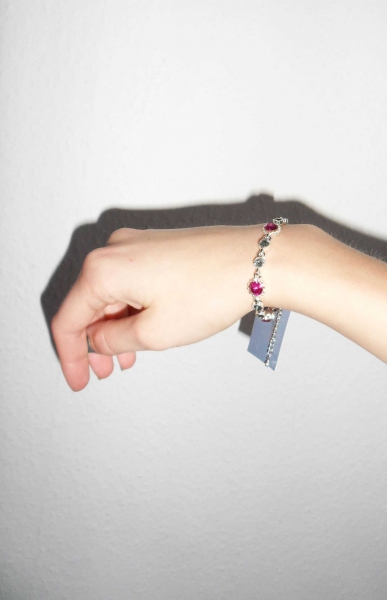 Indulgence Armband silber pink Strasssteine Blumen Prinzessin