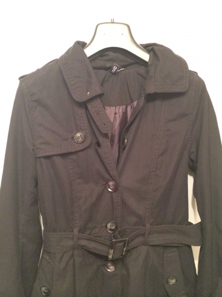 Coat Figurbetont Jacke schwarz H&M Gr. 34