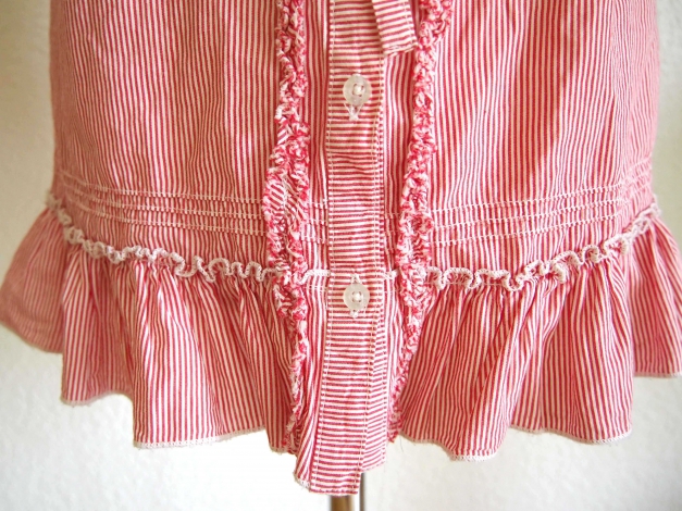 Rot-Weiß gestreiftes Babydoll Oberteil von edc