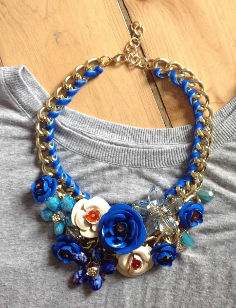 riesige Blumen Statement Kette 
