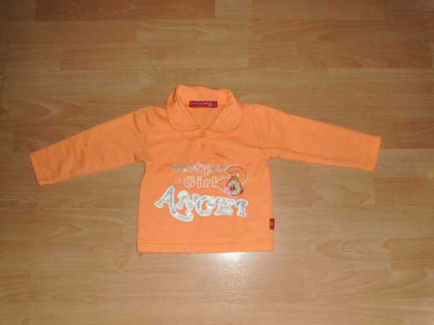 Langarmshirt von Peak Brand, orange mit Motiv, Gr. 80/86