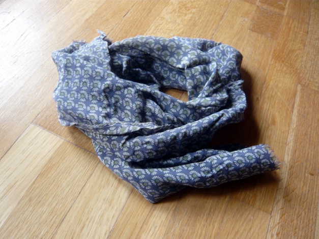 Schal Tuch Blumenmuster blau grün weiß