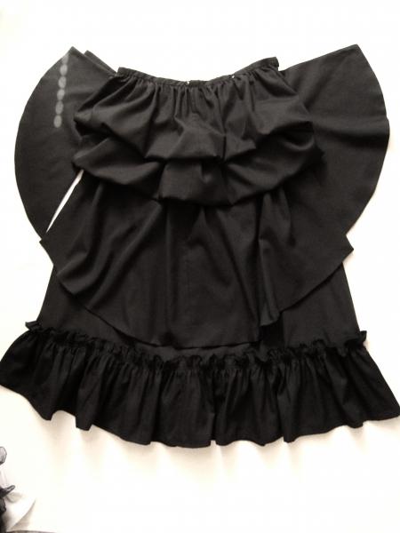 Unikat Bustle Tournüre Rock schwarz 48 50 XXL Gothic Victorian Viktorianisch WGT