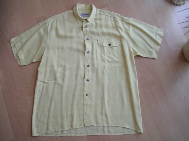 PRO MAN hochwertiges leichtes VISCOSE Herren 1/2 Arm Hemd GELB Gr. S 37/38