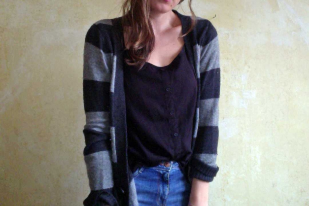 *kuscheliger long Cardigan in grau*38*