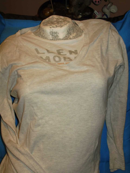 Scotch Shrunk Amsterdam Couture Feinstrick LAShirt oversize grau Print S / M