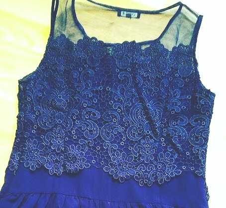 Wunderschönes blaues spitzen Cocktailkleid