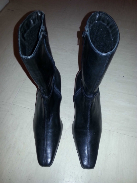 wie Neu Lederstiefeletten echtes Leder Stiefeletten schwarz gr. 37