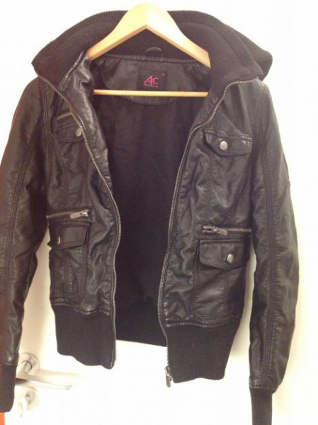 Schöne Neue Kunst Lederjacke Amisu S 36 New Yorker Kragen warm