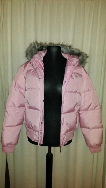 rosa Southpole Daunenjacke mit Fellkapuze M/L