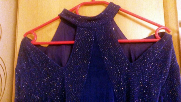 Tolles Via di Ronnetta blaues Kleid mit Glitzer NEU