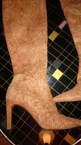 Lederstiefel High Heel Designer Glitzer Michel Perry