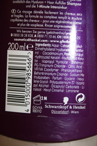 Gliss Kur Hair Repair - Hyaluron + Haar Auffüller Spülung