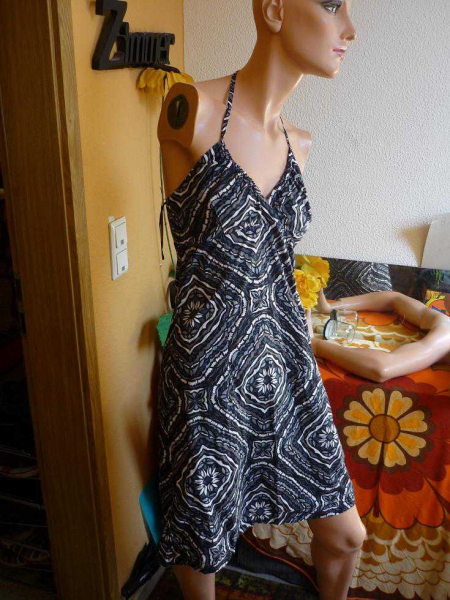 Hippie Kleid * 38 S M * Retro 60er 70er Ethno Boho Hipster * psychedelic * neckholder * Preis: VHB