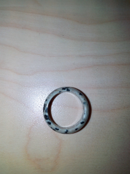 Edelstein Ring - Schwarz, Grau, Weiß - 16 mm Durchmesser