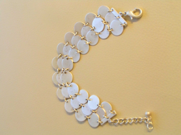 tolles Armband 3 Reihig silber matt