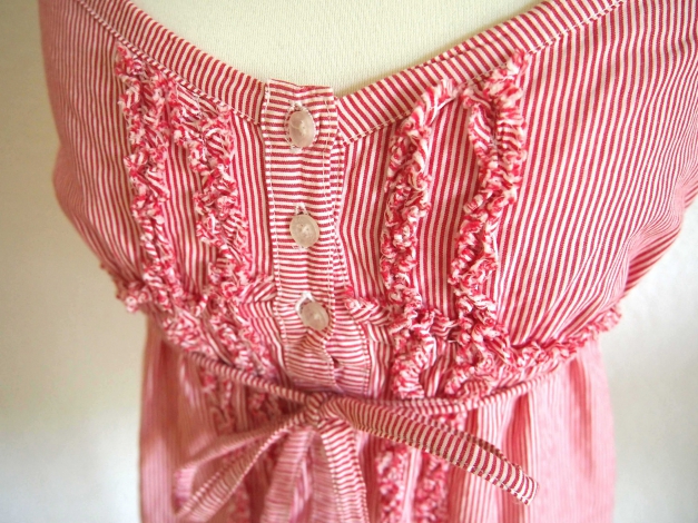 Rot-Weiß gestreiftes Babydoll Oberteil von edc